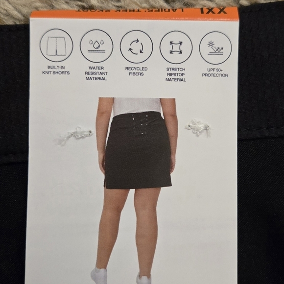 Tilley Ladies Black Trek Skort With Stretch Ripstop Material Size XXL - Picture 10 of 15